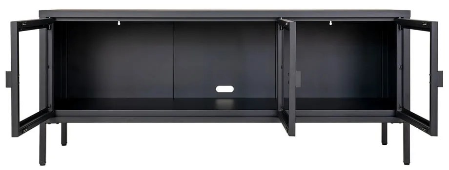 Čierny kovový TV stolík 130x55 cm Brisbane – House Nordic