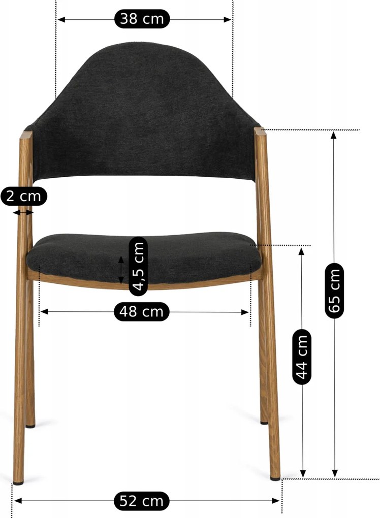 PROXIMA.store - Čalúnená jedálenska stolička RUIZ FARBA: čierna