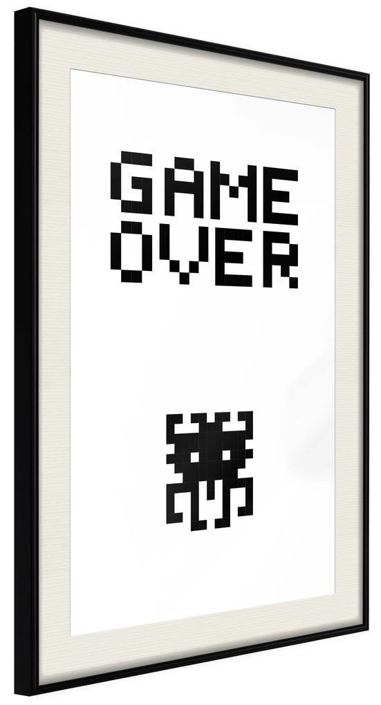 Artgeist Plagát - Game Over [Poster] Veľkosť: 20x30, Verzia: Čierny rám s passe-partout