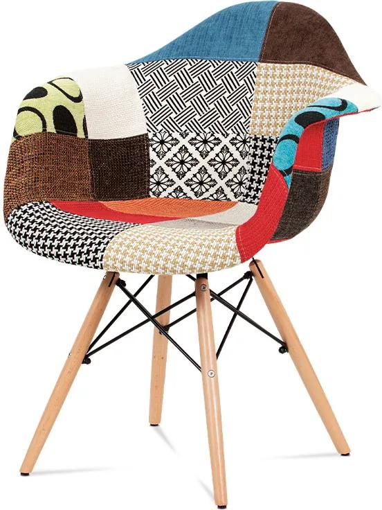 jedálenská stolička, patchwork / masív buk