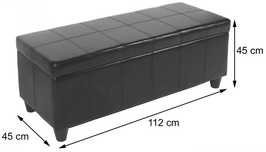 Skladovacia lavica Krien 112 x 45 x 45cm - Krémová