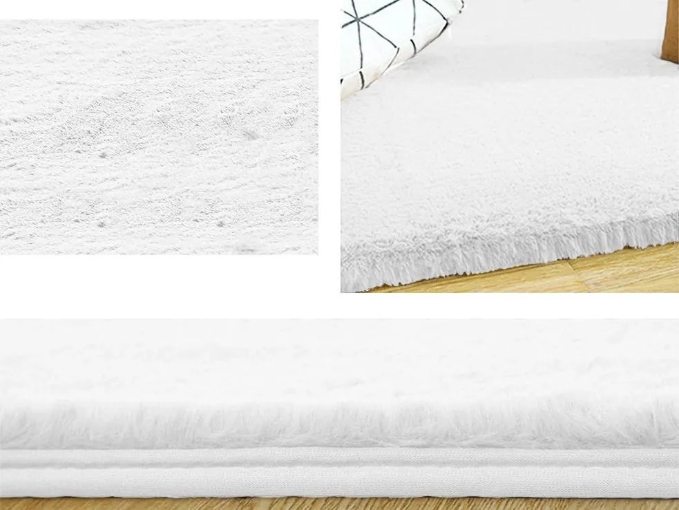 Biely koberec Rabbit s efektom králičej kožušiny – obdĺžnik Rozmer: 200x300 cm