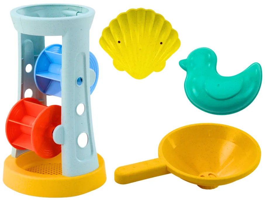 LEAN TOYS Sada hračiek do piesku – mlyn, náradie a formičky