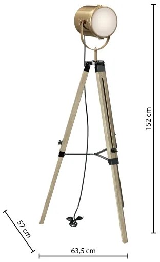 Atmosphera - Stojacia lampa EBOR 1xE27/25W/230V borovica/mosadz