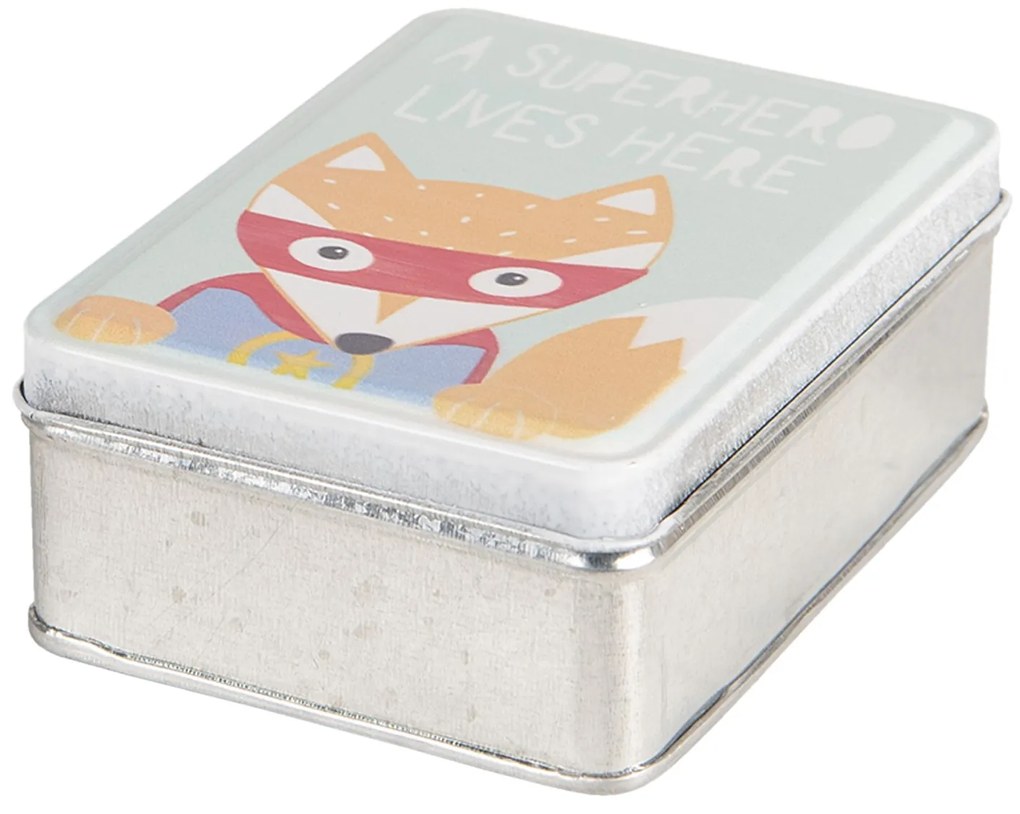 Kovová krabička Lišiak - 10 * 8 * 4 cm