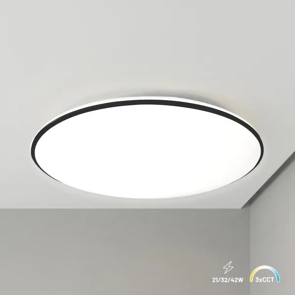 LED stropné svietidlo HUGO LED/21/32/42W/230V 3000/4000/6500K, priemer 45 cm, IP54, čierne