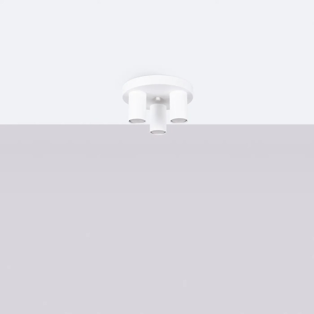 Stropné svietidlo Lagos, 3x biele kovové tienidlo