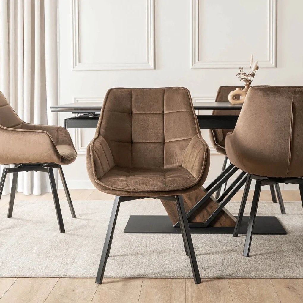 PROXIMA.store - Otočné jedálenské kreslo LUNA FARBA: hnedá