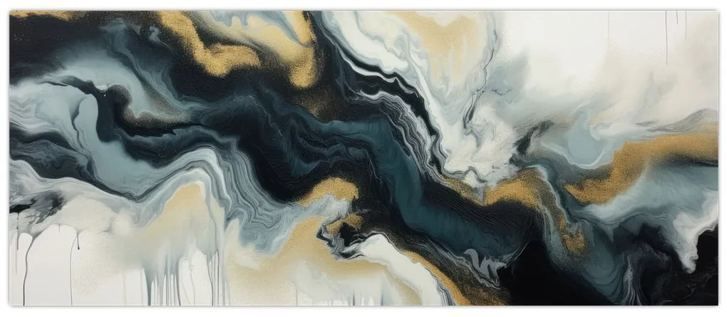 Obraz - Mramorovaná kresba (120x50 cm)