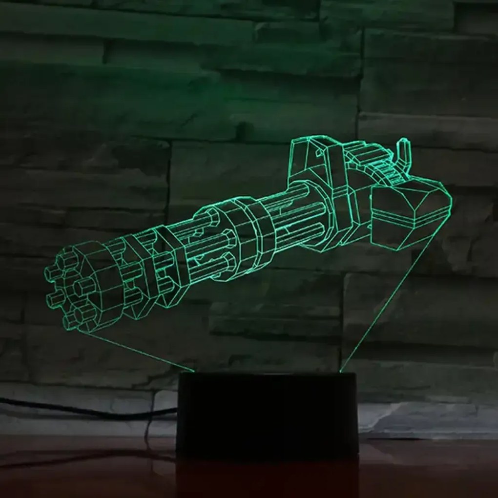 3Dmix 3DL-SMRT026 – 3D LED nočná lampa - Minigun (Smart)