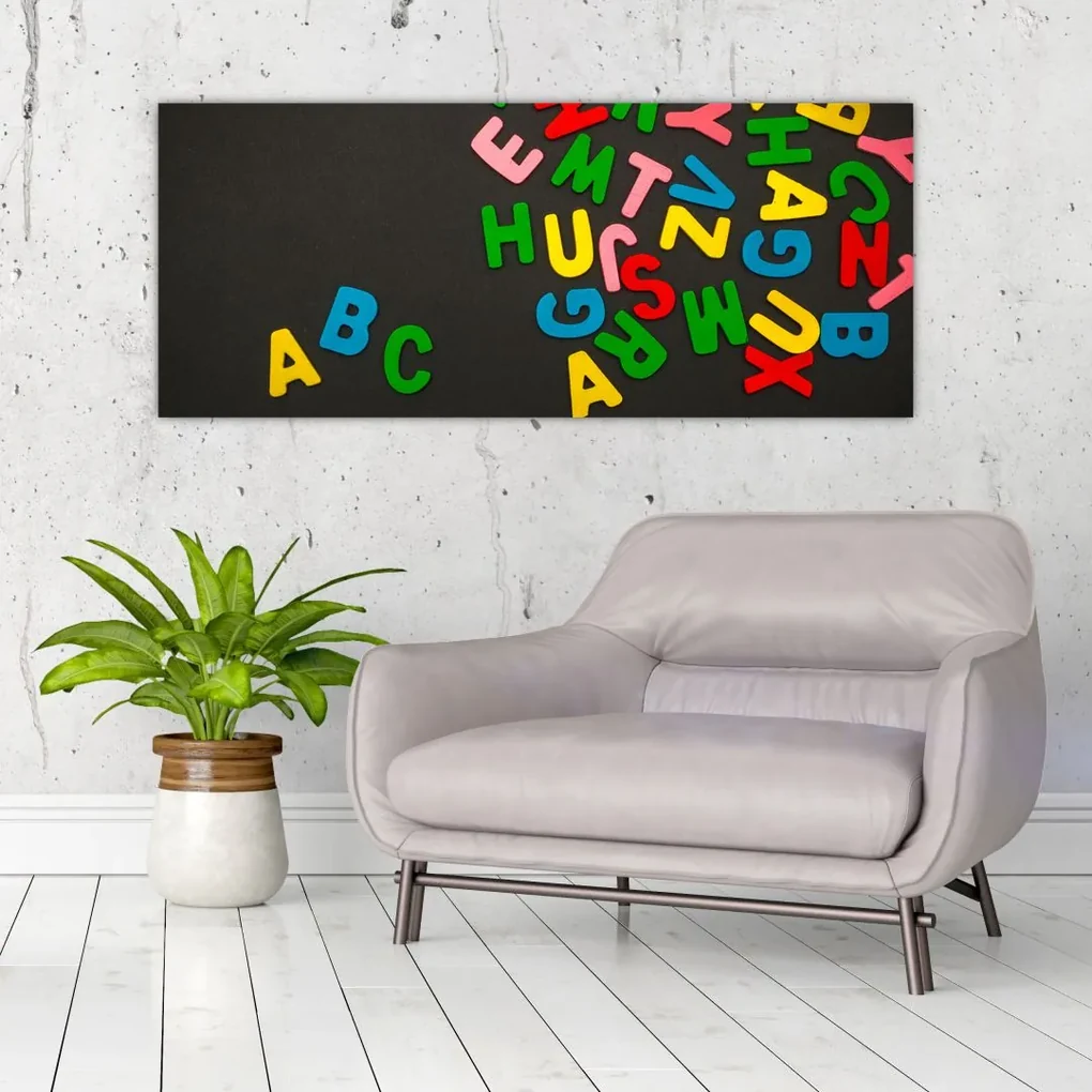Obraz - farebné písmenká (120x50 cm)