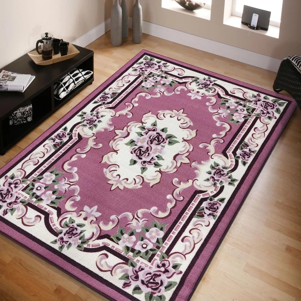 DomTextilu Krásny ružový koberec s kvetinovým vzorom 43484-204934
