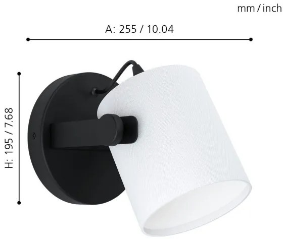 Eglo 43427 - Nástenné svietidlo HORNWOOD 1 1xE27/28W/230V