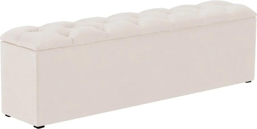 Béžový otoman k posteli s úložným priestorom Kooko Home Manna, 47 × 140 cm