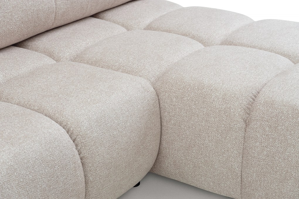 Rohová sedačka Lerio pravá s funkciou spania - svetlo béžová hydrofóbna tkanina Blur 02