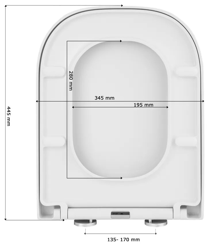 Erga Lumino, toaletné WC sedátko 445x345mm z duroplastu s pomalým zatváraním, biela, ERG-GAM-LUMINO