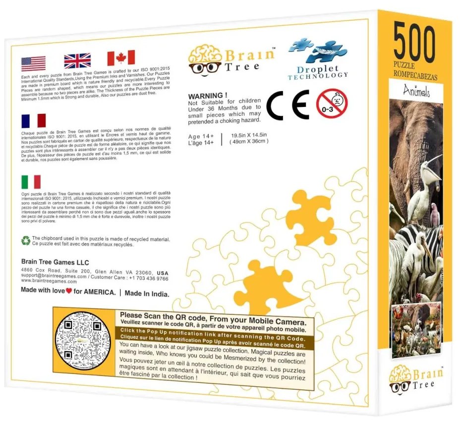 Brain Tree Puzzle Zvieratá 500 dielikov