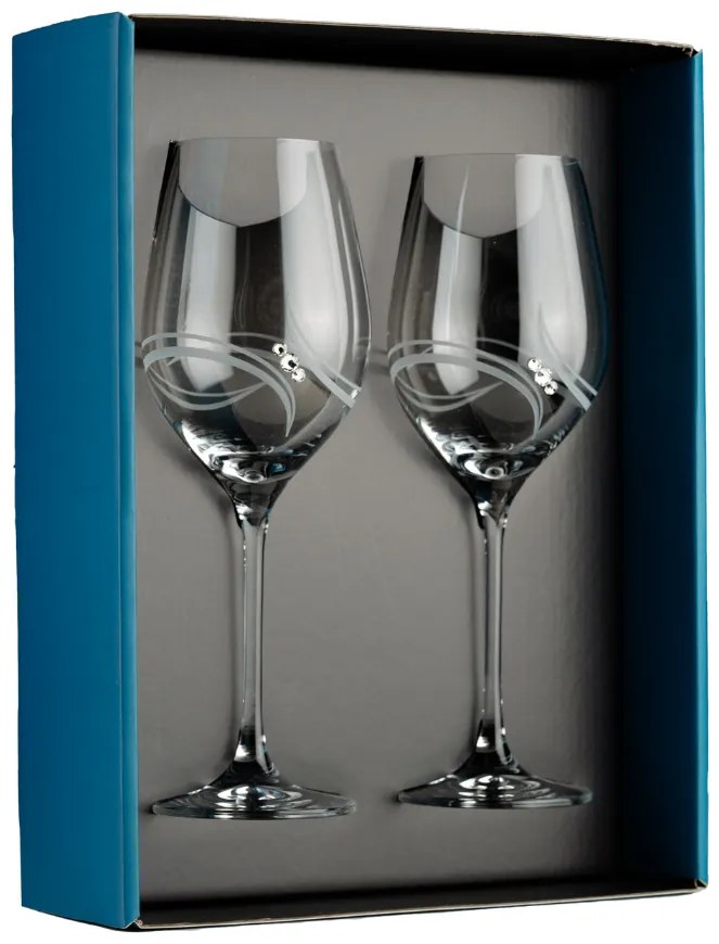 Dekorant Svadobné poháre na biele víno Apollo s krystaly Swarovski 360 ml 2KS