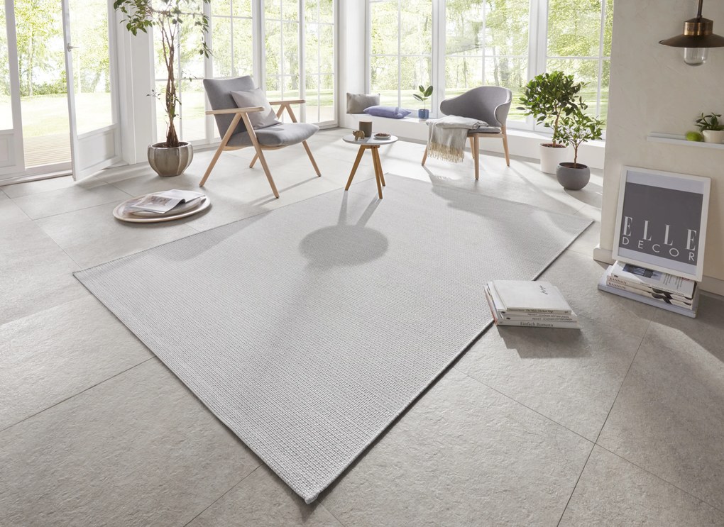 ELLE Decoration, Kusový koberec Secret 103556 Light Grey, Cream z kolekcie Elle – na von aj na doma, 200x290, šedá, chodba / predsieň