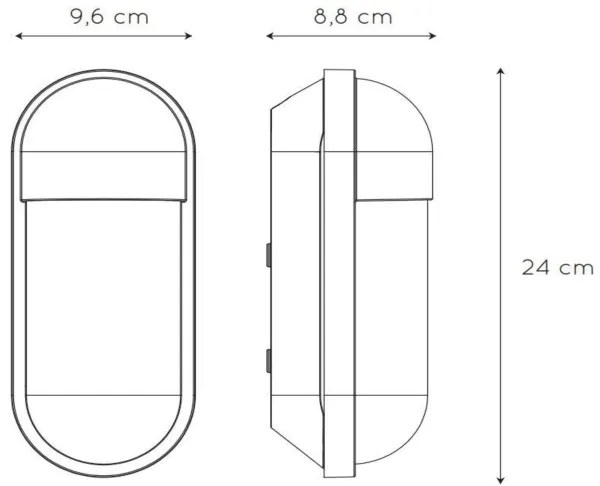 Lucide 29897/01/30 - Vonkajšie nástenné svietidlo CAPSULE 1xE27/15W/230V IP54