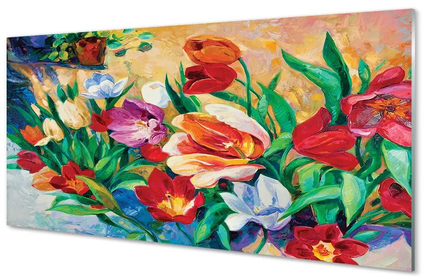 Nástenný panel  kvety 140x70 cm