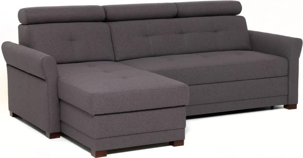 Rohová sedacia súprava Harris, tmavo šedá tkanina, ľavý roh