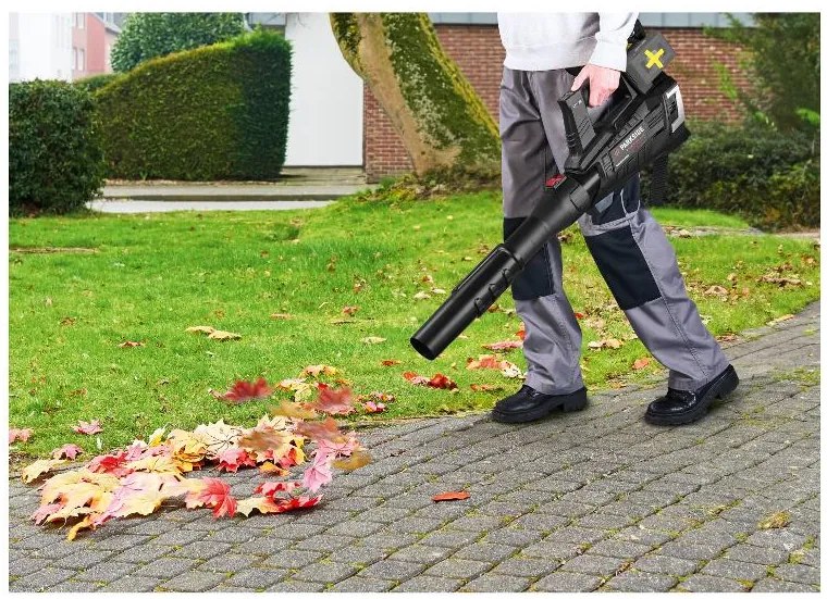 Parkside Performance®  Aku turbínový fúkač lístia Pptlba 40-Li C3 + Smart akumulátor 20 V/4 Ah, 2 kusy + Dvojitá nabíjačka 20 V/4,5 A  (800010704)