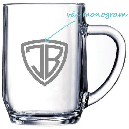 Pieskovaný polliter na pivo Monogram Shield