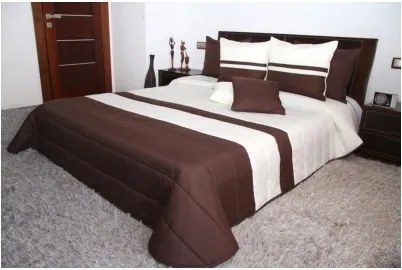 DomTextilu DomTextilu Kvalitné prikrývky na manželskú posteľ krémovo hnedej farby  240 x 260 cm 6912-146655  240 x 260 cm Hnedá Hnedá 6912-146655