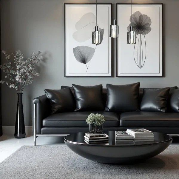 Luster na lanku ARCADIA 3xE27/60W/230V čierna/dymová