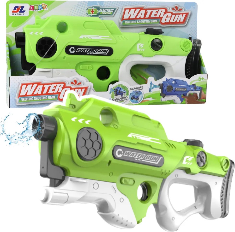 LEAN Toys Vodná puška elektrická automatická zelená