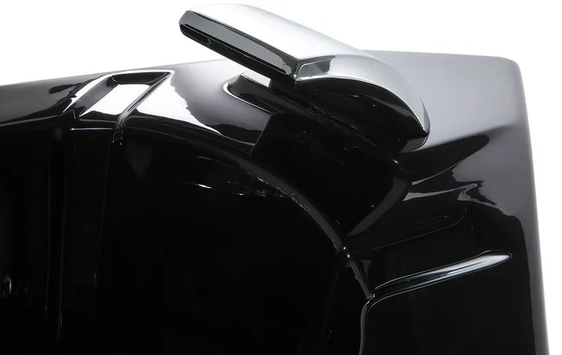 Vírivá rohová vaňa s LED osvetlením 214 x 155 cm čierna MARTINICA Beliani
