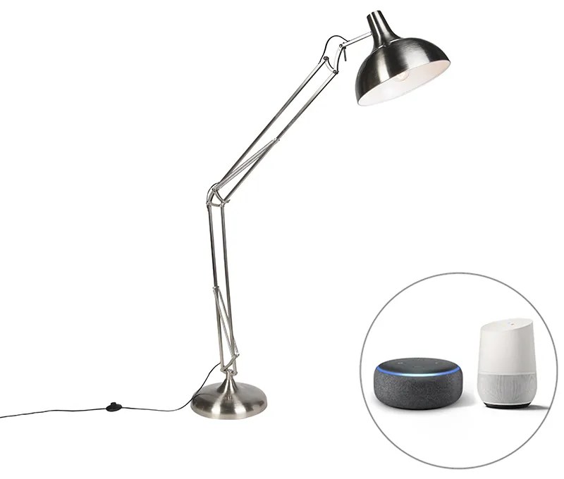 Inteligentná stojaca lampa oceľ vrátane Wifi A60 - Hobby