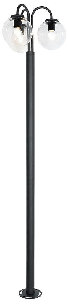 Lampáš čierny s plastom 200 cm 3-Lights IP44 - Sfera
