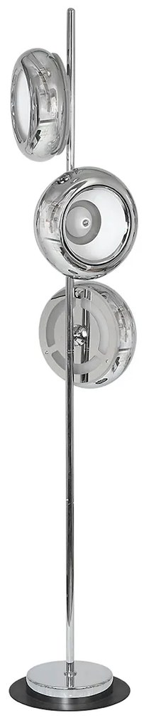 Stojacia lampa Mercurio, 3x chrómové kovové tienidlo, ch