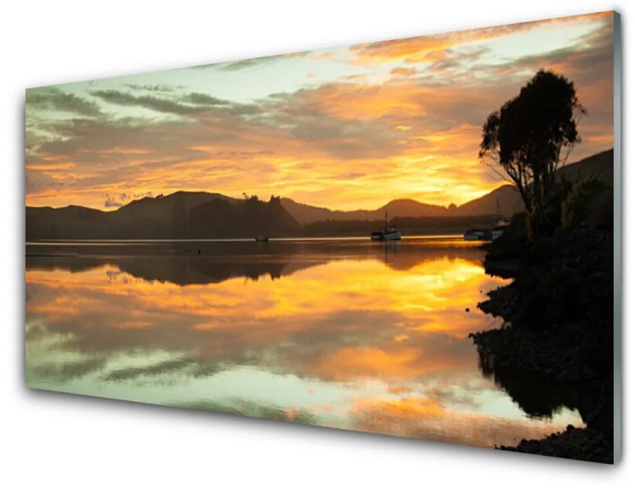 Obraz na akrylátovom skle Voda hory príroda 120x60 cm