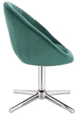 LuxuryForm DESIGN Kreslo VERA VELUR na striebornom kríži - zelené
