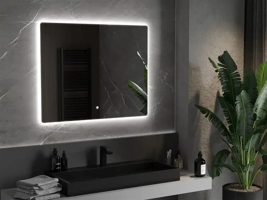 Mexen Sun, LED kúpeľňové zrkadlo s podsvietením 100x80 cm, 6000K, ochrana  proti zahmlievaniu, 9807-100-080-611-00 | BIANO