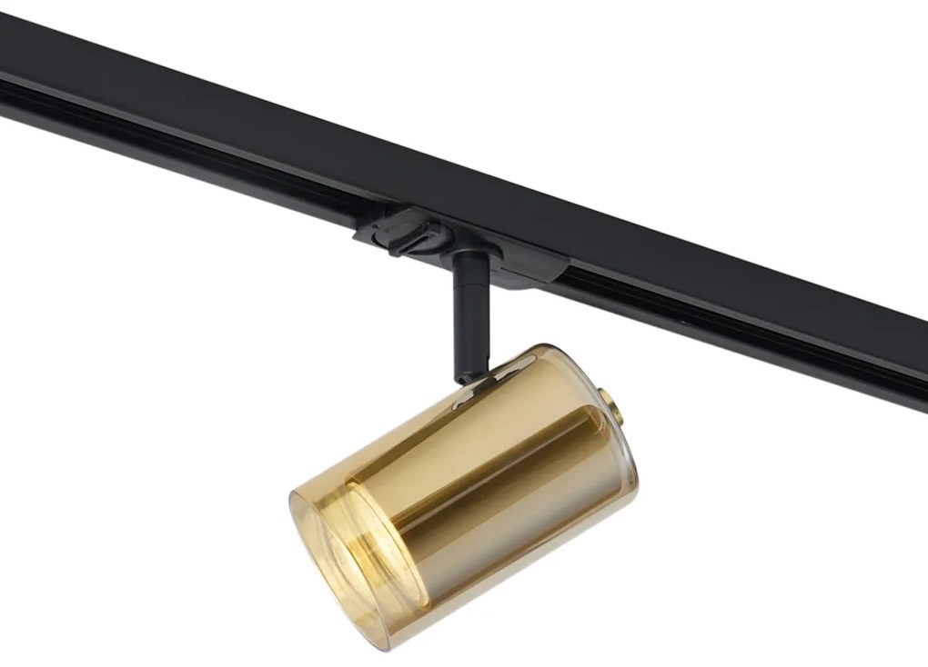 Moderný reflektor zlatý s jantárovým sklom pre koľajnicový osvetľovací systém 1-fázový - Iconic Lloyd