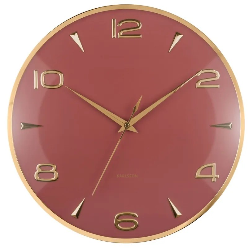 Dizajnové nástenné hodiny Karlsson 6017RD červené,priemer 40 cm
