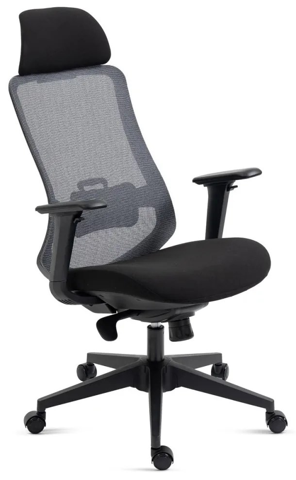 Kancelárska ergonomická stolička BULMA — sieťovina / látka, čierna