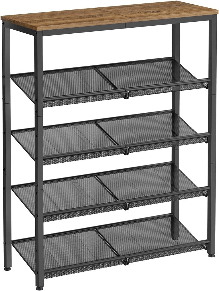 Botník Vasagle Lorado 93 cm medovo hnedý/čierny