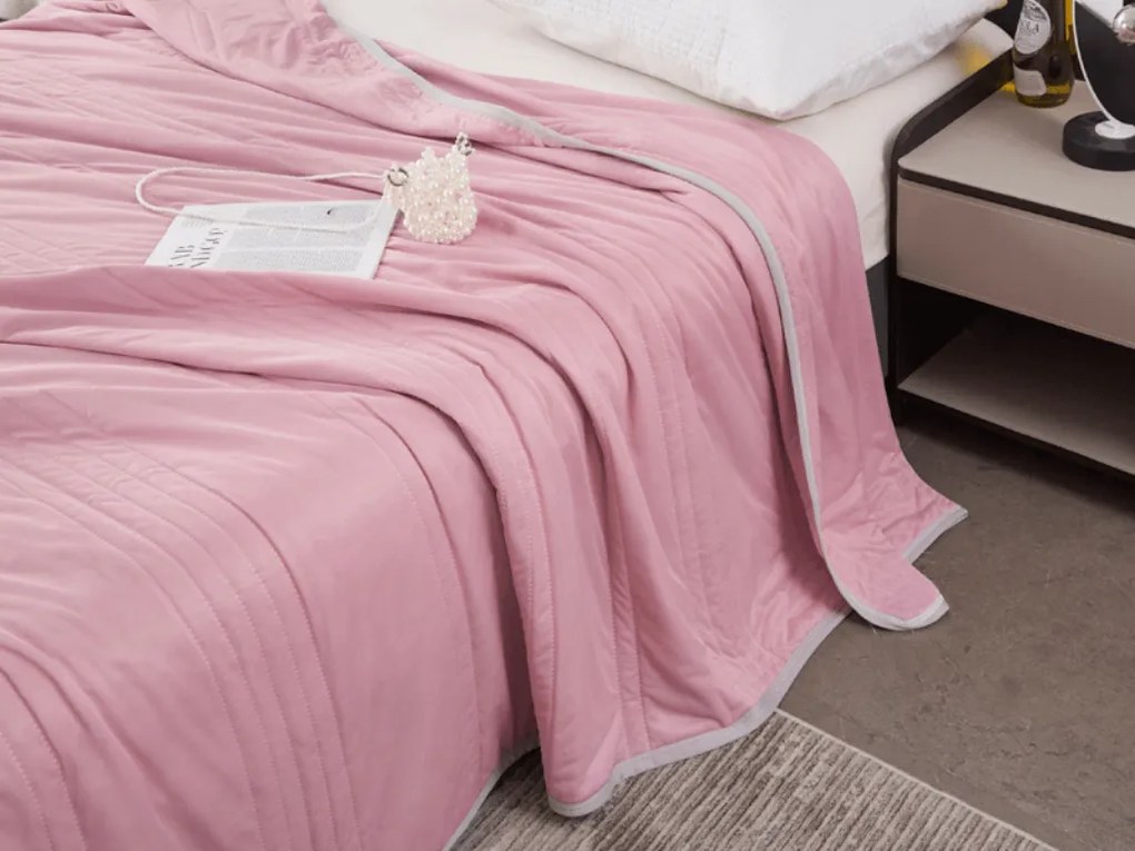 Chladiaca letná prikrývka CELIA, ružová Rozmer: 200 x 220 cm