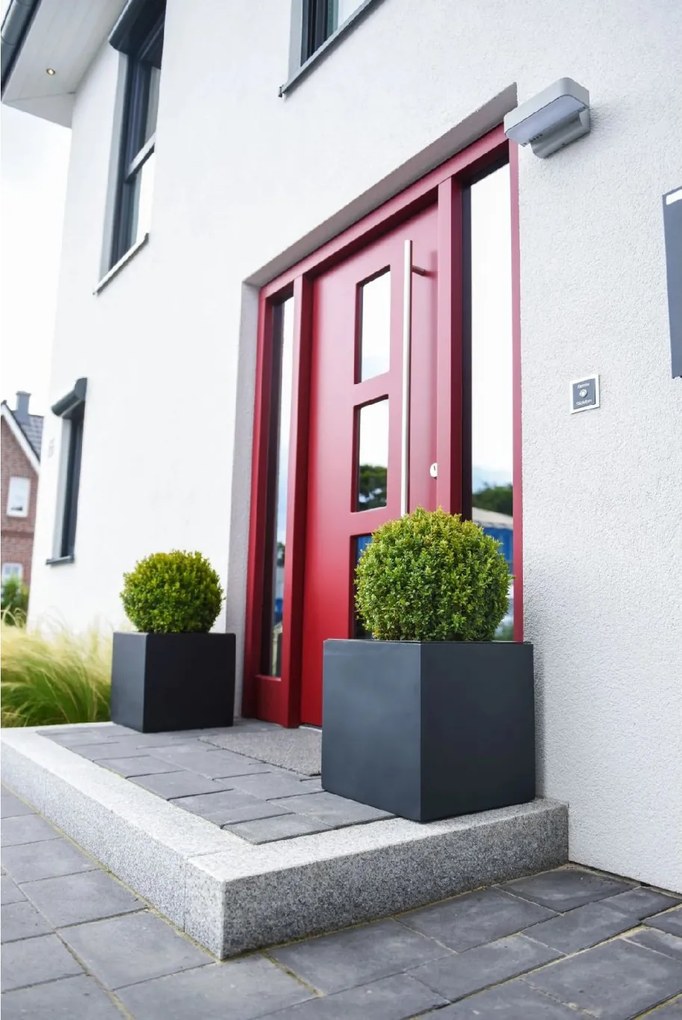 Kvetináč BLOCK, sklolaminát, 40x40x40 cm, antracit