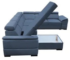 Rozkladacia sedacia súprava s univerzálnym rohom do U s úložným priestorom GRANADA modrá