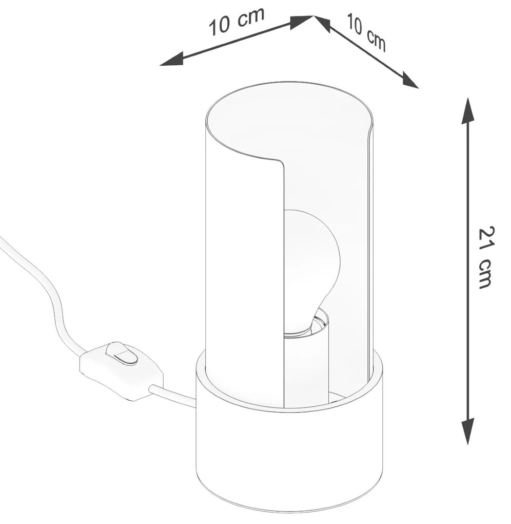 Stolná lampa Flash, 1x biele kovové tienidlo