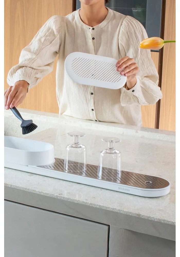 Biely plastový stojan na umývacie prostriedky SinkStyle – Brabantia