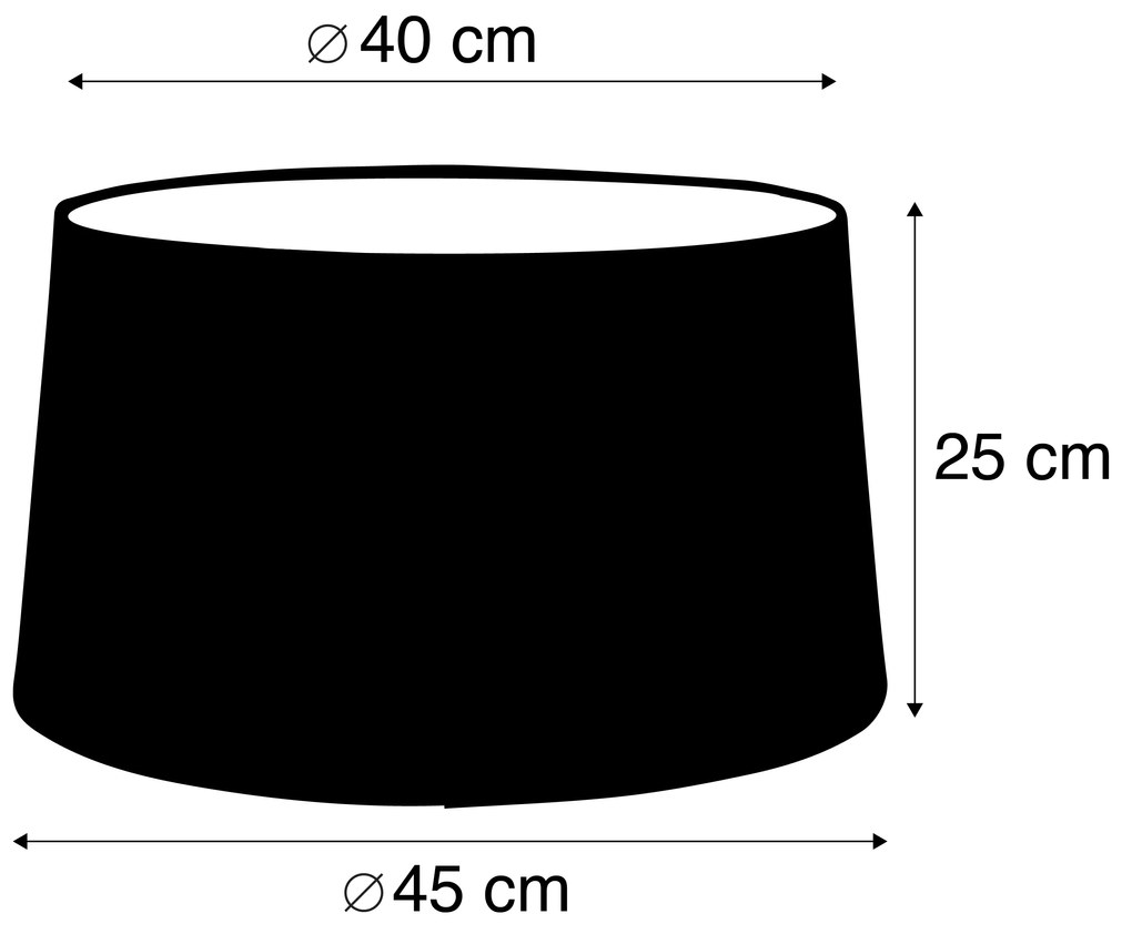 Ľanové tienidlo na lampu sivohnedé 45 cm