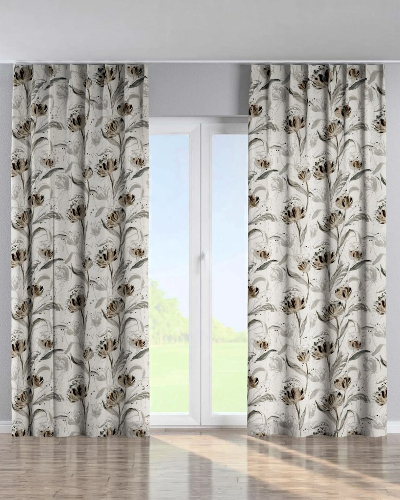 Záves so systémom FLEX (jednoduché spony flex) farba produktu sivá látka zapletaná, vzorované
