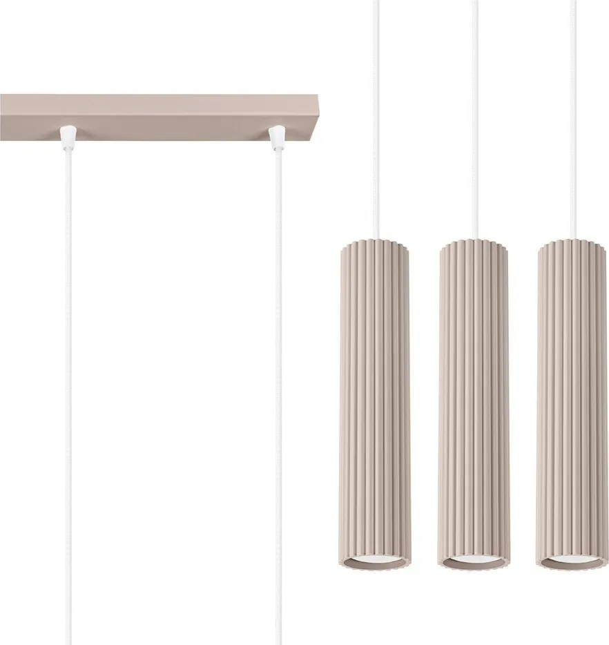 Taupe kovové závesné svietidlo Gleam – Sollux